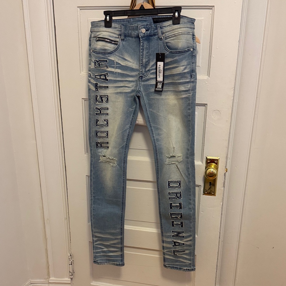 Mens Rockstar kenji blue Jeans ultra slim